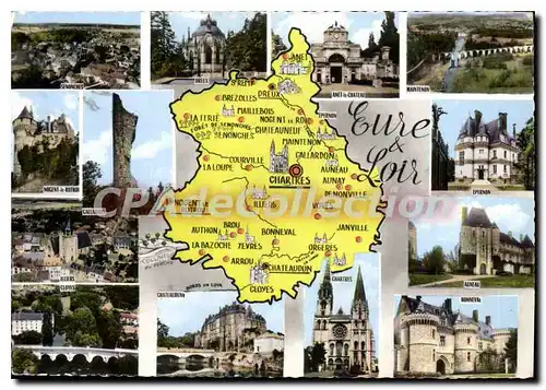 Cartes postales moderne Eure Et Loir carte touristique