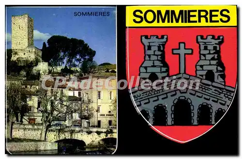 Cartes postales moderne Sommieres Cite Romaine Et Medievale autocollant