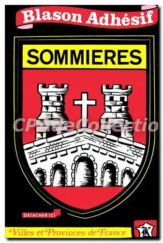 Cartes postales moderne Sommieres Villes Et Provinces De France blason adh�sif