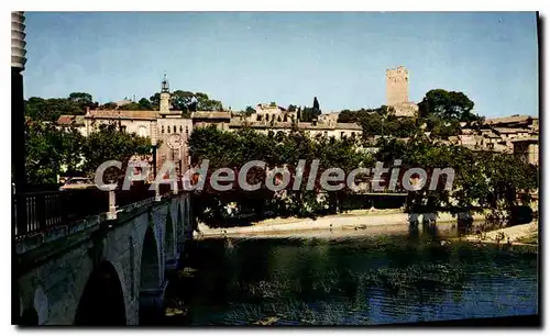 Cartes postales moderne Sommieres Le Pont I'Ecluse Et Le Donjon