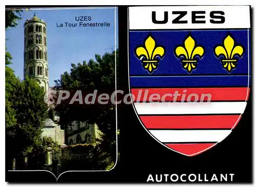 Cartes postales moderne Uzes Autocollant