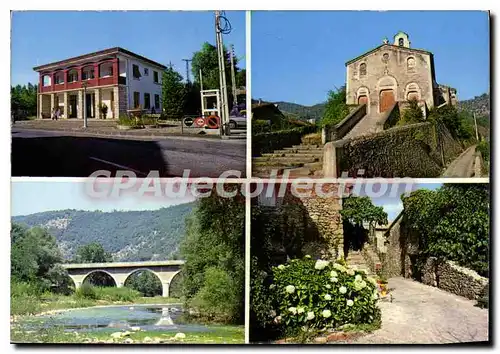 Cartes postales moderne Molieres Sur Ceze La Mairie I'Eglise Le Pont De Gammal