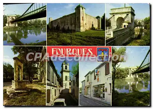 Cartes postales moderne Fourques Le Petit Rhone Et Le Pont Suspendu