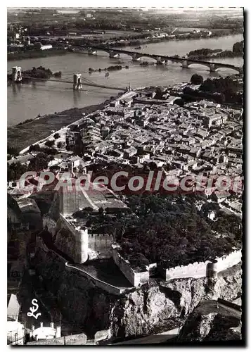 Moderne Karte Beaucaire Vue Aerienne