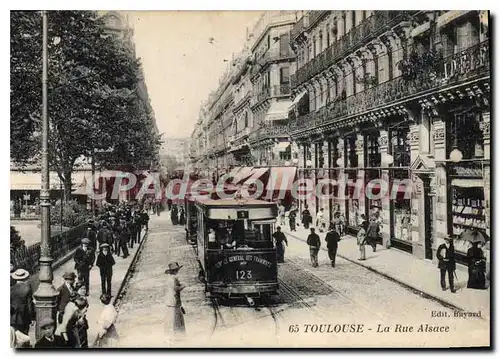 Cartes postales Toulouse La Rue Alsace tramway