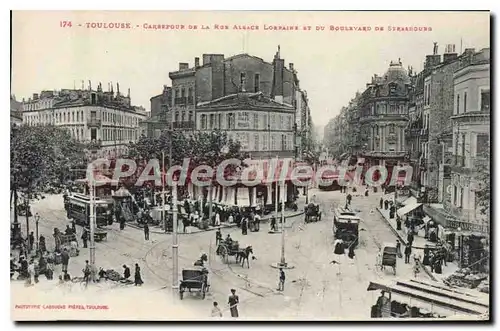 Ansichtskarte AK Toulouse Carefour De La Rue Alsace Lorraine boulevard de Strasbourg