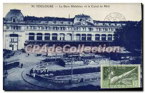 Cartes postales Toulouse La Gare Matabiau Et Le Canal Du Midi