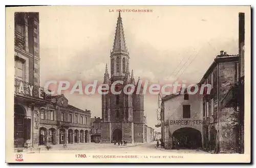 Ansichtskarte AK La Haute Garonne Boulogne sur Gesse La Place et l'Eglise