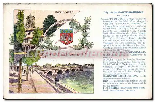 Cartes postales Toulouse Sur la Garonne Archeveche Cour d'Appel Chef Lieu d'Acadennie