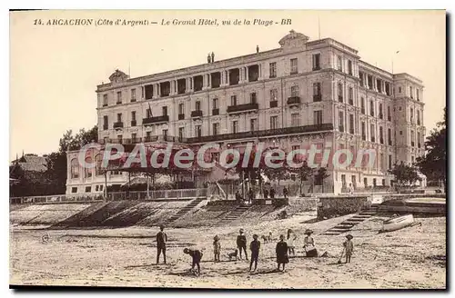 Cartes postales Arcachon La Grand Hotel Vu de la Plage