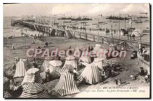 Cartes postales Arcachon La Plage Les Tentes La Jetee Promenade