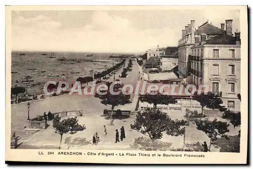 Ansichtskarte AK Arcachon Cote d'Argent La Place Thiers et la Boulevard Promenade