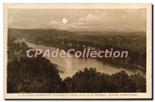 Cartes postales Ste Foy La Grande Vue des rives de la Dordogne pris du chateau baby