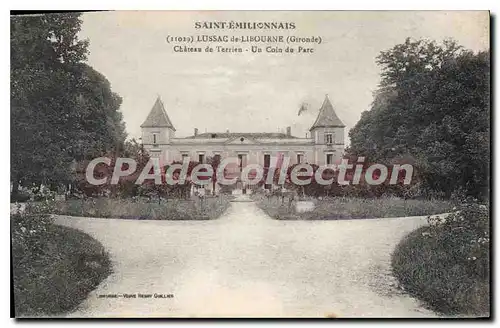 Ansichtskarte AK Saint Emilionnais Lussac de Libourne Chateau de Terrien Un Coin du Parc
