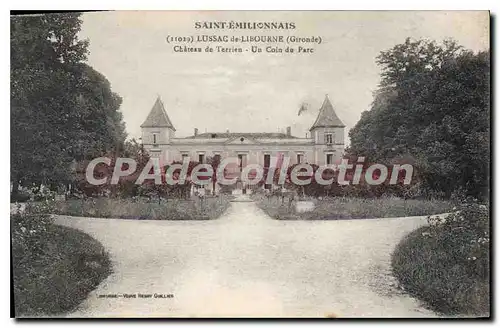 Cartes postales Saint Emilionnais Lussac de Libourne Chateau de Terrien Un Coin du Parc