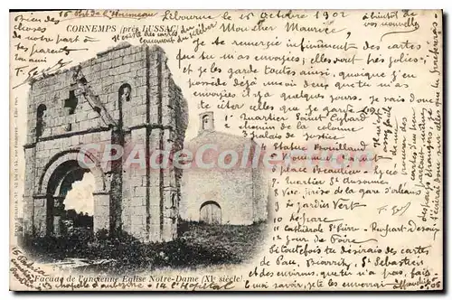 Cartes postales CORNEMPS pr�s Lussac Fa�ade de l'ancienne Eglise Notre Dame