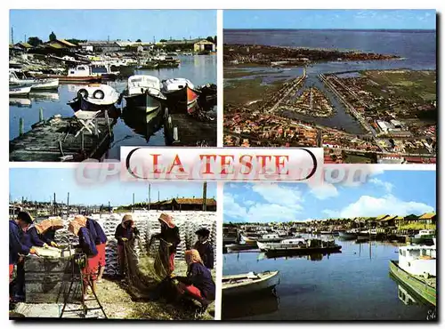 Cartes postales moderne La Teste Le Port Vue Aerienne Le Travail des Huitres Le Port