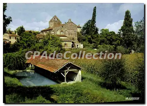 Cartes postales moderne Rauzan L'Eglise Saint Pierre et le Lavoir