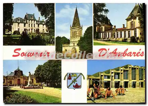 Cartes postales moderne Ambares Domaine St Denis Eglise St Pierre Chateau Peychaud Place de la Victoire