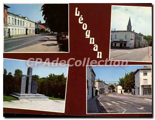 Moderne Karte Leognan La Mairie La Place et le Monument aux Morts