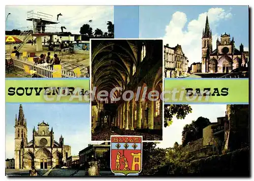 Cartes postales moderne Bazas La Piscine La Cathedrale Les Remparts