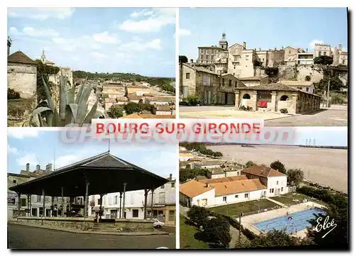 Cartes postales moderne Bourg Sur Gironde Vue Generale Le Lavoir La Halle La Piscine