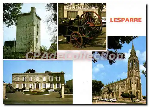 Moderne Karte Lesparre La Vieille Tour Le Remouleur La Mairie L'Eglise