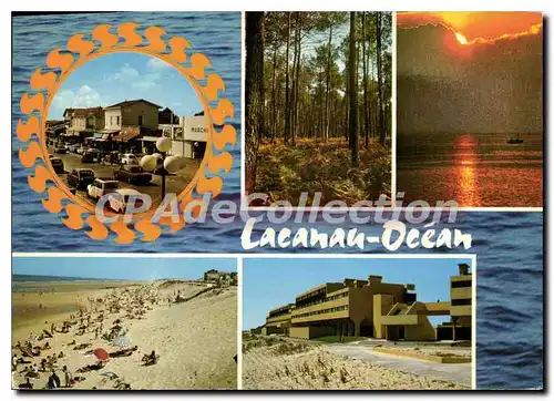 Cartes postales moderne Lacanau Ocean Coucher de Soleil La Foret de pins La Residence Oceanide La Grande Plage L'Allee