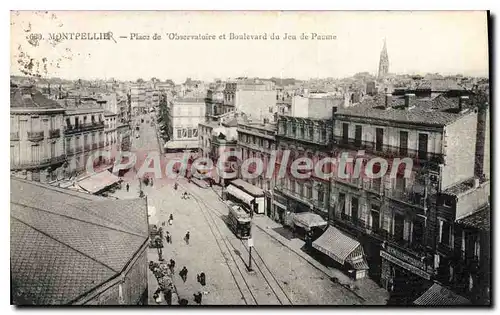 Ansichtskarte AK Montpellier Place De Observatoire Et Boulevard Du Jeu De Paume