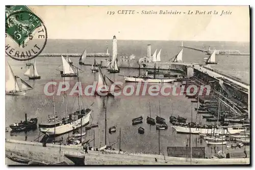 Cartes postales Cette Station Balneaire Le Port Et La Jetee