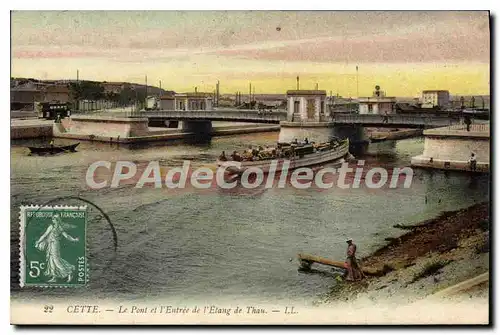 Cartes postales Cette Le Pont Et I'Entree De I'Etang De Thau