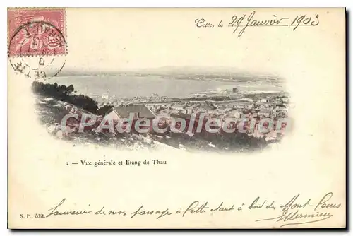 Cartes postales Cette Vue Generale Et Etang De Thau