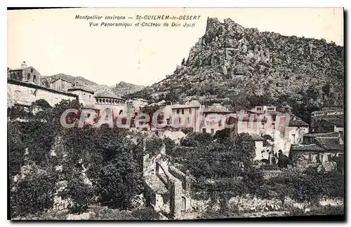 Cartes postales St Guilhem Le Desert Vue Panoramique Et Chateau De Don Juan