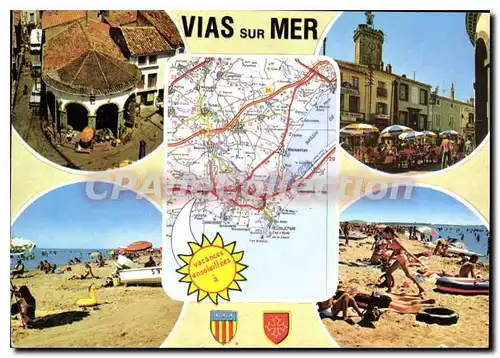 Cartes postales moderne VIAS sur MER Vue Generale Avec La Halle