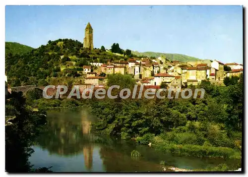 Cartes postales moderne Olargues Vue Generale Avec La Tour Clocher pont du diable