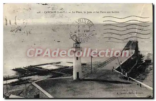 Ansichtskarte AK Cancale Le Phare La Jetee Et Les Parcs Aux Hu�tres