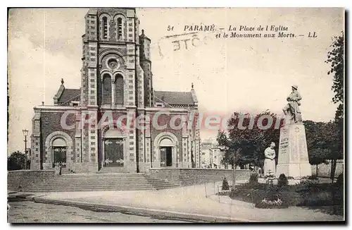 Cartes postales Parame La Place De I'Eglise Et Le Monument