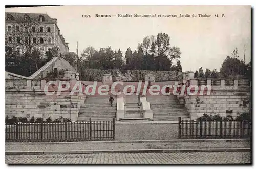 Cartes postales Rennes Escalier Monumental Et Nouveau Jardin Du Thabor