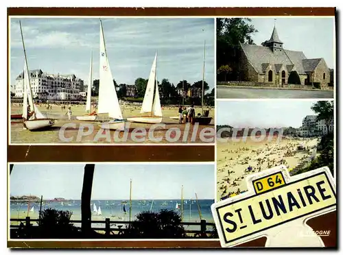 Cartes postales moderne Saint Lunaire La Grande Plage La Vieille Eglise