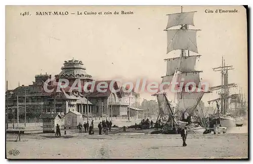 Cartes postales Saint Malo Le Casino Et Coin Du Bassin