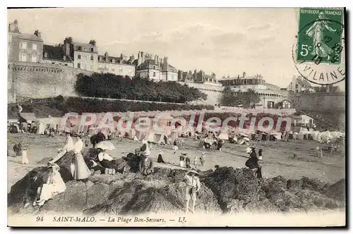 Ansichtskarte AK Saint Malo La Plage Bon Secours