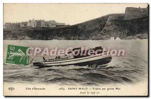 Cartes postales Saint Malo Vedette Par Grosse Mer