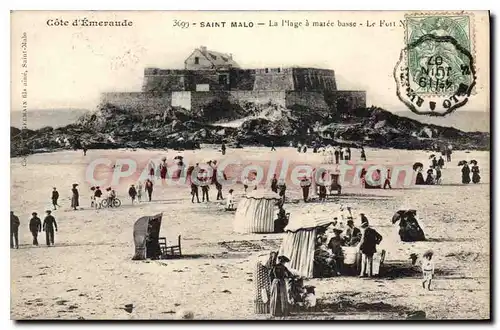 Cartes postales Saint Malo La PLage A Maree Basse