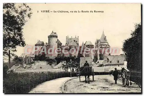 Cartes postales Vitr� Le Chateau Vue De La Route De Rennes