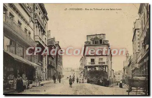 Cartes postales Fougeres Rue Du Triobunal Et Rue Saint Louis