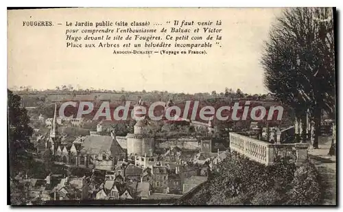 Cartes postales Fougeres Le Jardin Public