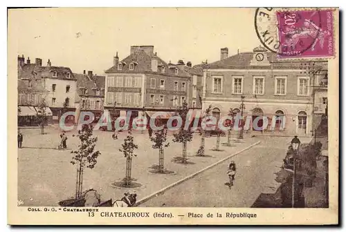 Ansichtskarte AK Chateauroux Place De La Republique