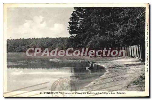 Cartes postales Vendoeuvres Etang De Bellebouche Plage Les Cabines