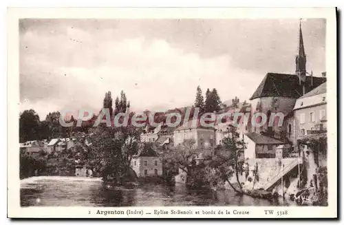 Cartes postales Argenton Eglise St Benoit Et Bords De La creuse