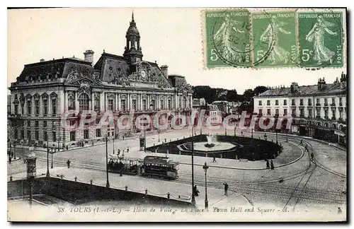 Cartes postales Tours Hotel De Ville La Place